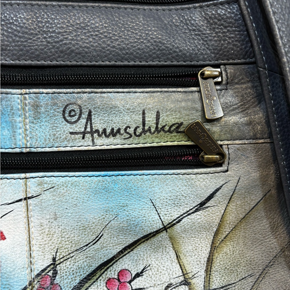 Anuschka Hand-Painted Cardinal Crossbody Bag - Picture 2 of 16